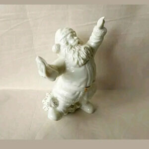 Vintage LENOX Christmas Santa Claus With Christmas Tree & Gold accent